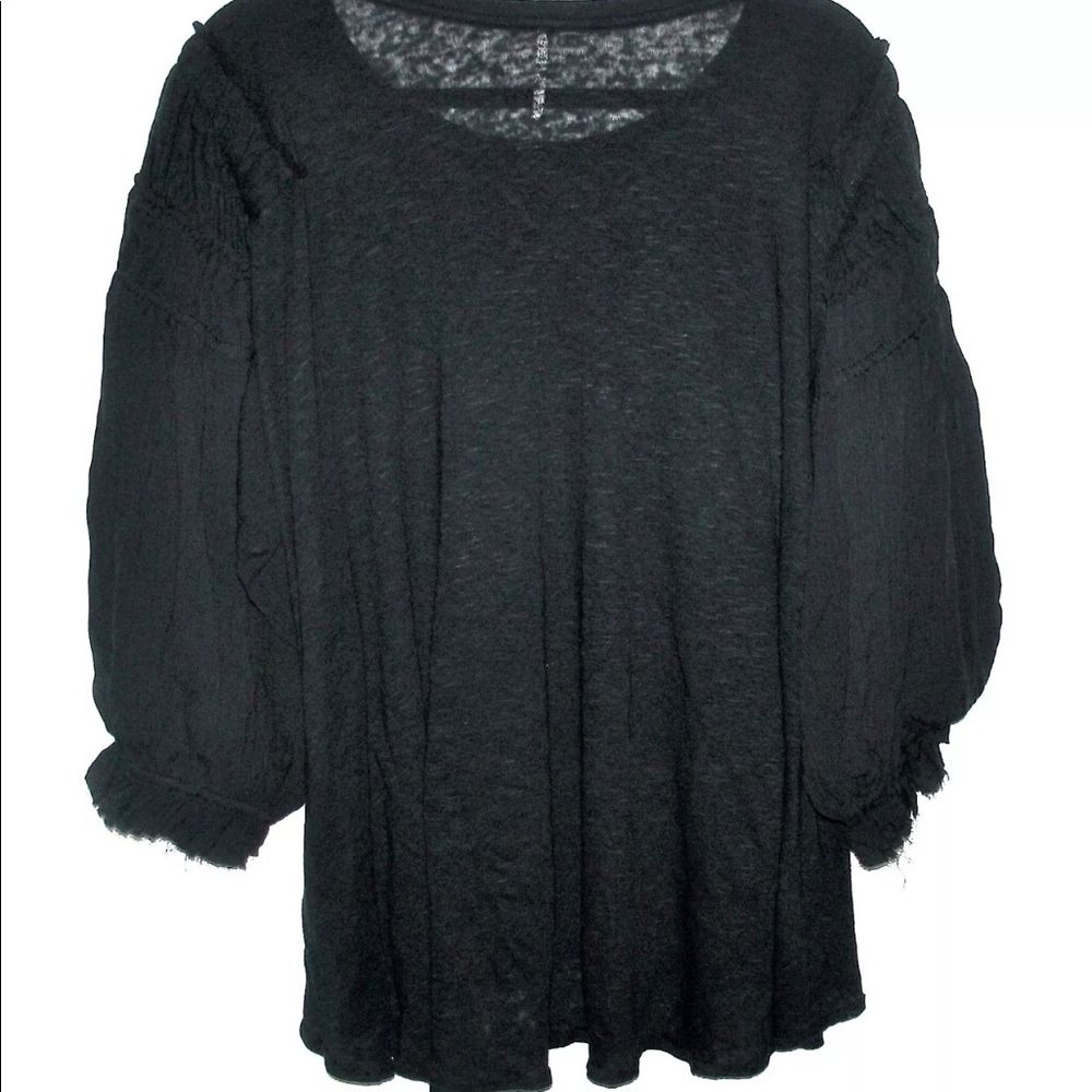 Free People Linen blend  Oversized raw trim NWT